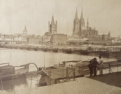 Deutschland, Köln, Panorama, Rhein, Kirche St. Martin & Dom, 1880
