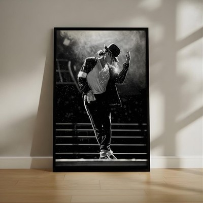 Michael Jackson Classic Stage Poster   Black & White Iconic Music Wall Art