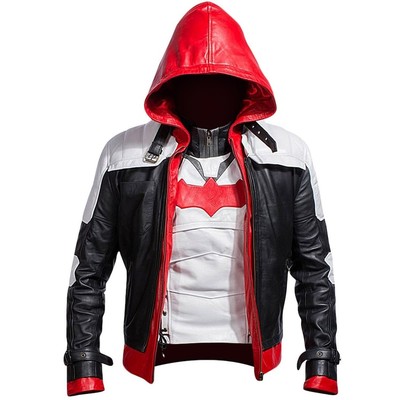 Batman Arkham Knight Red Hood Leather Jacket Jason Todd Gaming Cosplay Vest