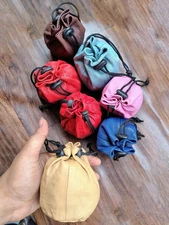 Soft Leather Round Drawstring Pouch Coin Soft Women Wrist Multiple Purse,Gift