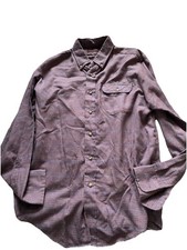 Vintage Levi  s Men  s Shirt Button Front Large Houndstooth Blue Brown Pocketed