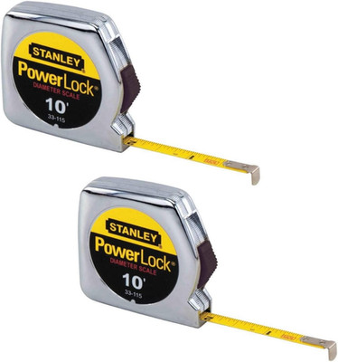 Powerlock Tape Rule, 1/4 In. X 10 Ft, Plastic Case, Chrome (Pack of 2)