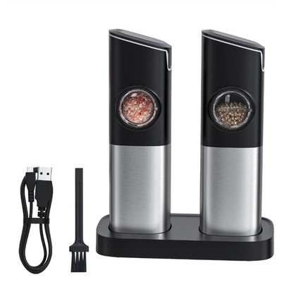 Electric Salt and Pepper Grinder Set Rechargeable Mill with Dual Charging Base