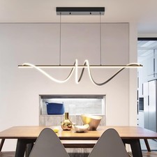 Mikeru 100CM Modern Spiral Pendant Lighting, Black Kitchen Island Lights Spiral