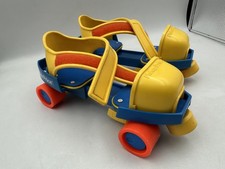 Pattini a rotelle vintage Fisher Price 1989 3-2-1 crescita regolabili anni 80 retrò divertimento