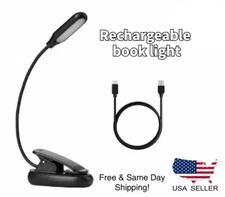 USB Rechargeable Book Light for Reading in Bed, Portable Clip-on LED Reading