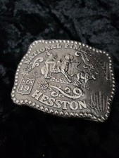 New Hesston National Finals Rodeo Belt Buckle 1985 Fellows Limited Edition Ranch