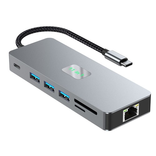 11 in 1 Tebe MST USB-C Hub Type-c to HDMI-adapter DP VGA Gigabit Ethernet 10Gbps - Picture 10 of 12