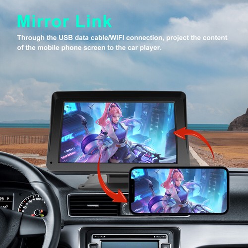 Apple Carplay Android Auto 7 Zoll Tragbar Monitor Autoradio USB TF FM Bluetooth - Bild 12 von 24