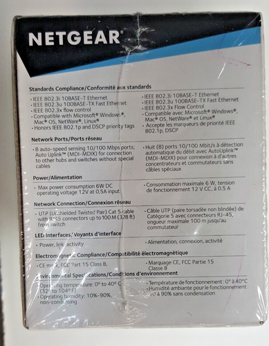 BUNDLE -1 Netgear Prosafe FS108 Desktop Switch & 1 Gigabit Ethernet Switch GS308 - Picture 9 of 10