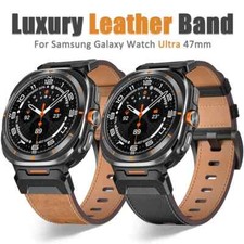 Luxury Designer Rugged Leather Band for Samsung Galaxy Watch 7 Ultra Band