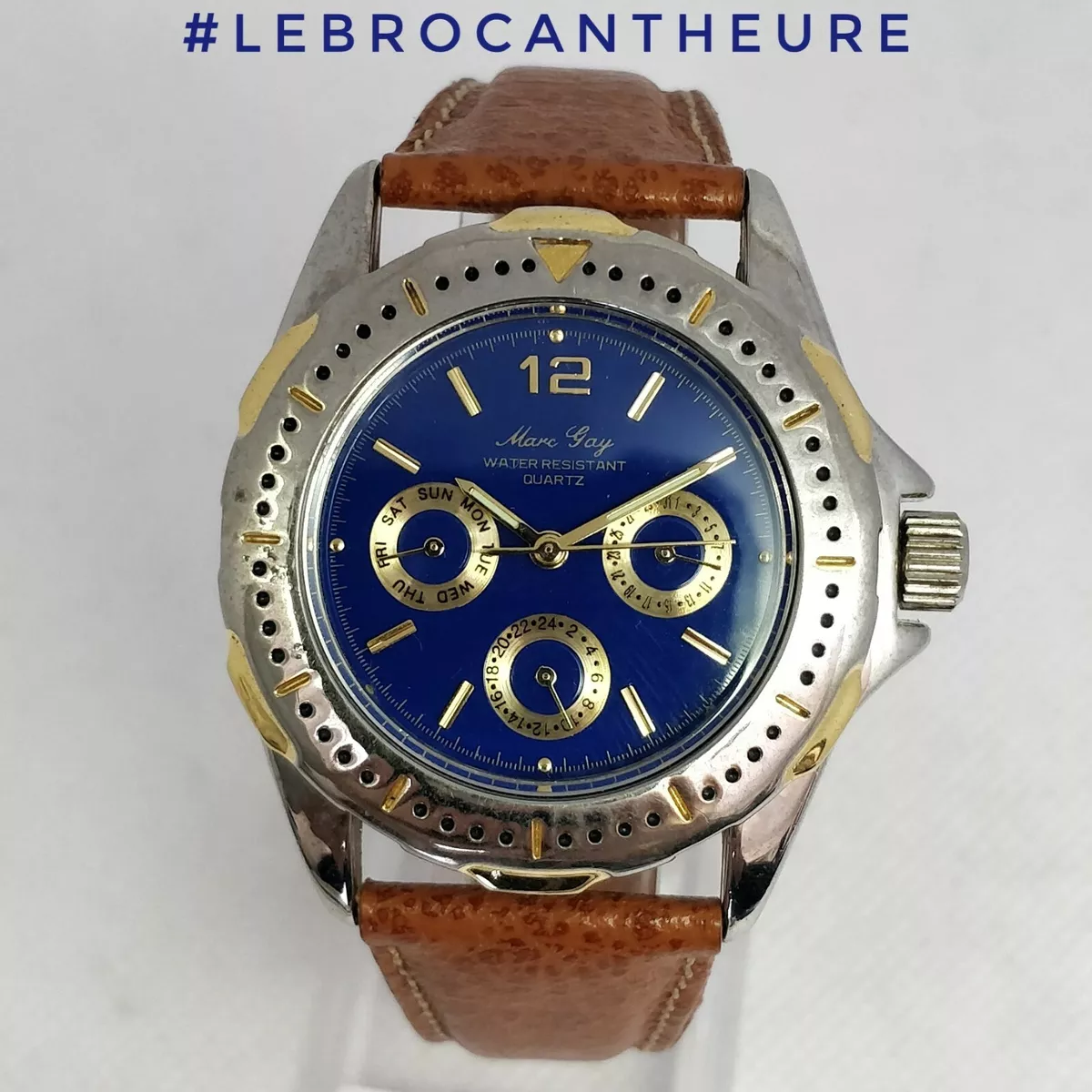 Marc Gay Jour Date Quartz cir 1990 Lebrocantheure Vintage Watch