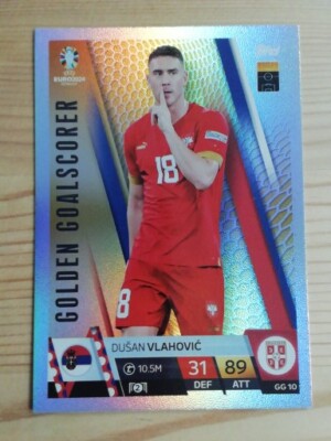 Topps Euro 2024 Match Attax Karte Golden Goalscorer GG10 Dusan Vlahovic Serbien 
