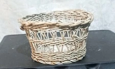 Wicker Basket Small Tan Round 7" In Diameter x 4" Tall