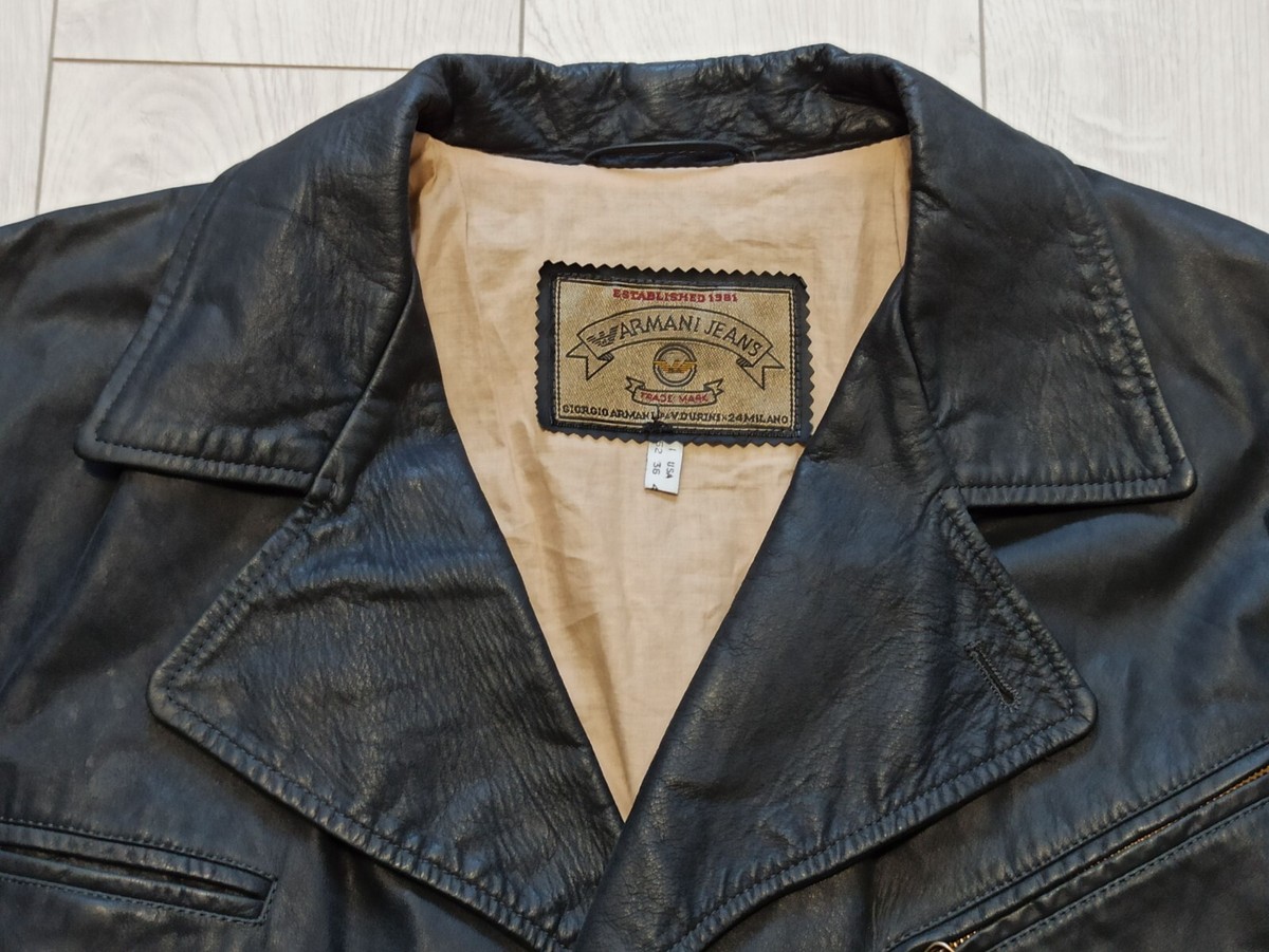 ジャケット・アウター vintage armani jeans lether jacket Armani Jeans Leather Jacket (2000s) – VILIS VINTAGE