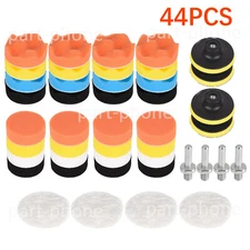 44pc 3" Car Buffing Pads Polishing Sponge Set Waxing Foam Polisher Kit for Drill