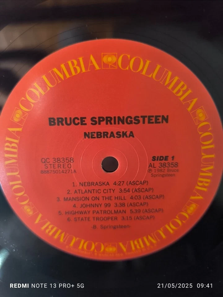 BRUCE SPRINGSTEEN "NEBRASKA"- LP (US) (RE2014) - REF : QC38358- LABEL COLUMBIA- - Photo 3/4