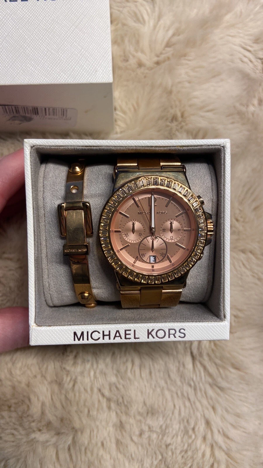 Orologio e Bracciale Michael Kors Donna Oro Rosa Acciaio Inox.