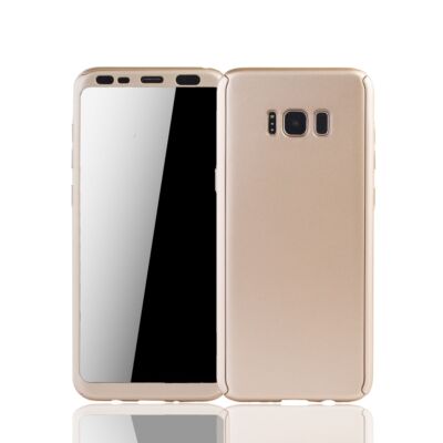Handyhülle Schutz Case für Samsung Galaxy S8 Plus Full Cover Displayschutz Gold
