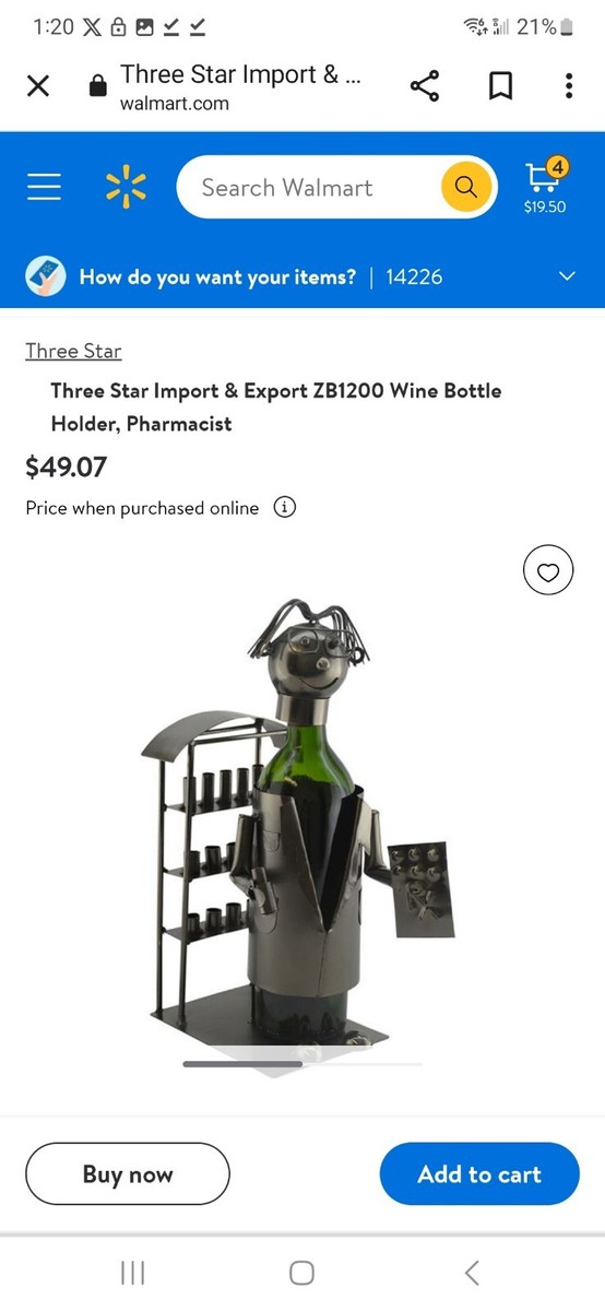 Pharmacist Metal Wine Bottle Holder