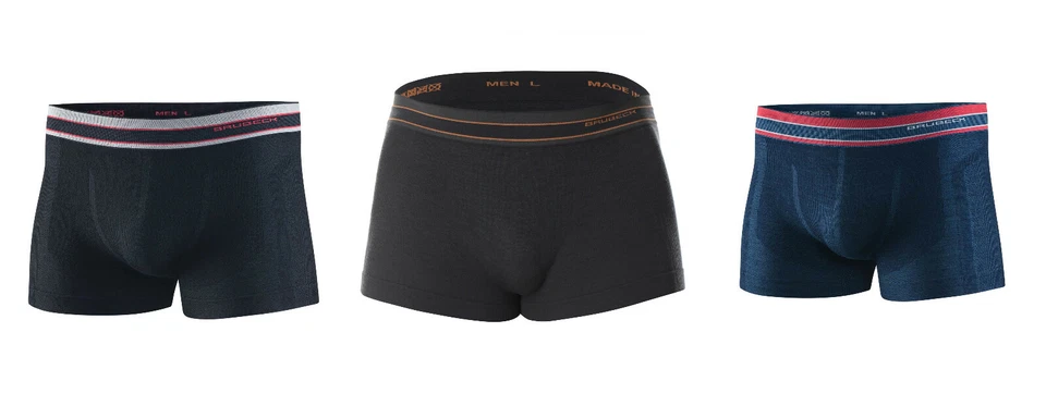 BRUBECK® Set 3 x BX10870 Herren Boxer ACTIVE WOOL Sport Fitness Pants Merino