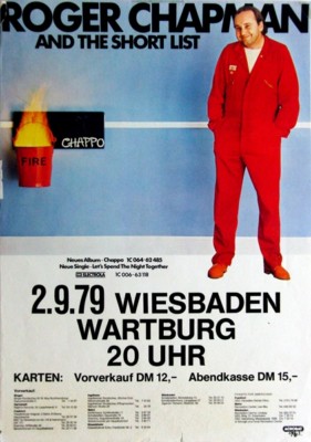 ROGER CHAPMAN - 1979 - Plakat - In Concert - Chappo Tour - Poster - Wiesbaden