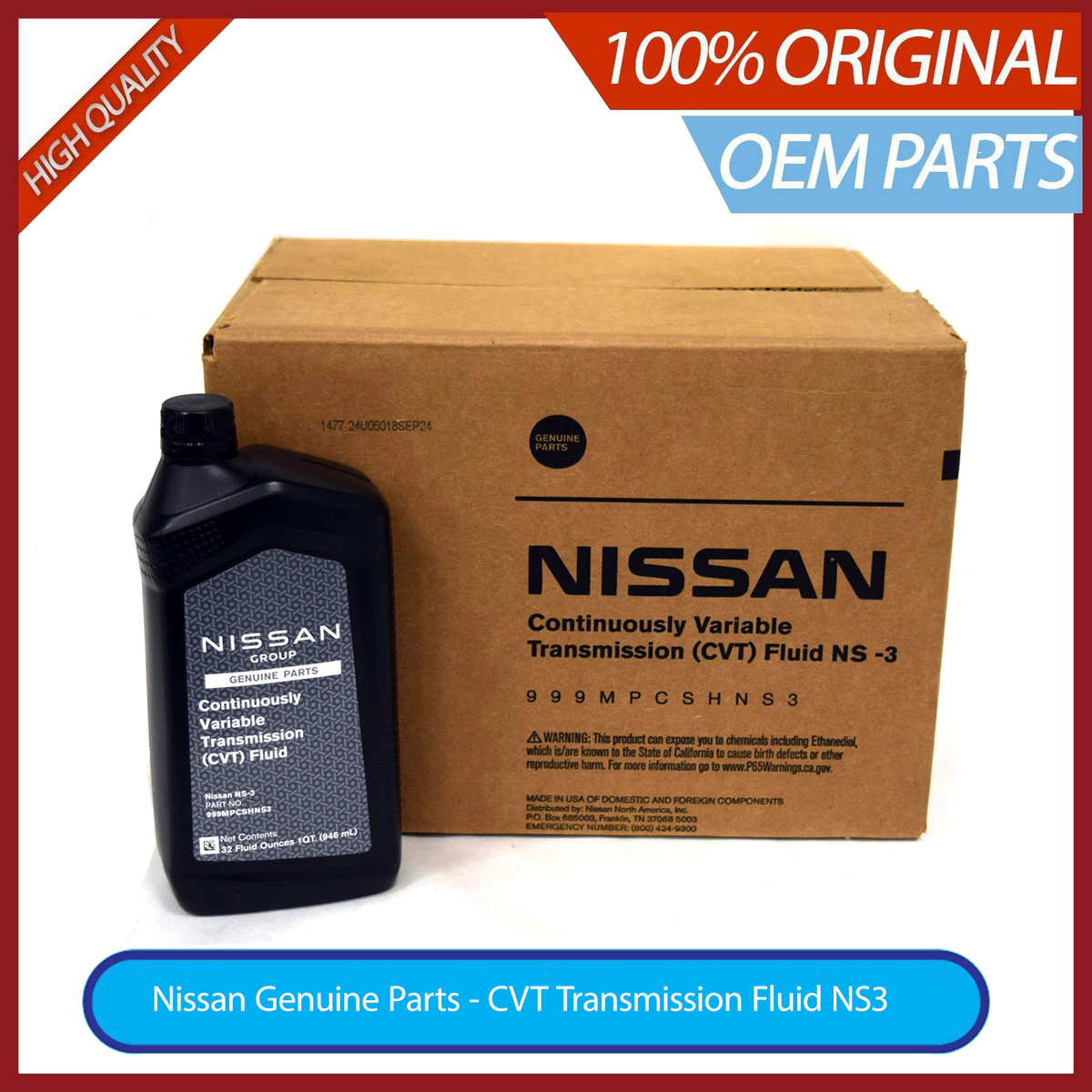 12 Qt. Genuine Nissan CVT Transmission Fluid NS3 - 999MPCSHNS3