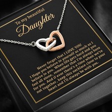 To My Daughter Necklace, Daughter Father Necklace, Daughter Gift From Dad, Mom