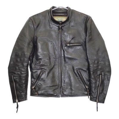 ISSEY MIYAKE x REAL McCOY'S Horsehide Leather Riders Jacket Black