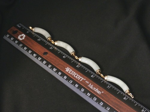 Impresionante pulsera de jade japonés de oro amarillo 14k ¡haz una oferta! #269 - Imagen 9 de 9
