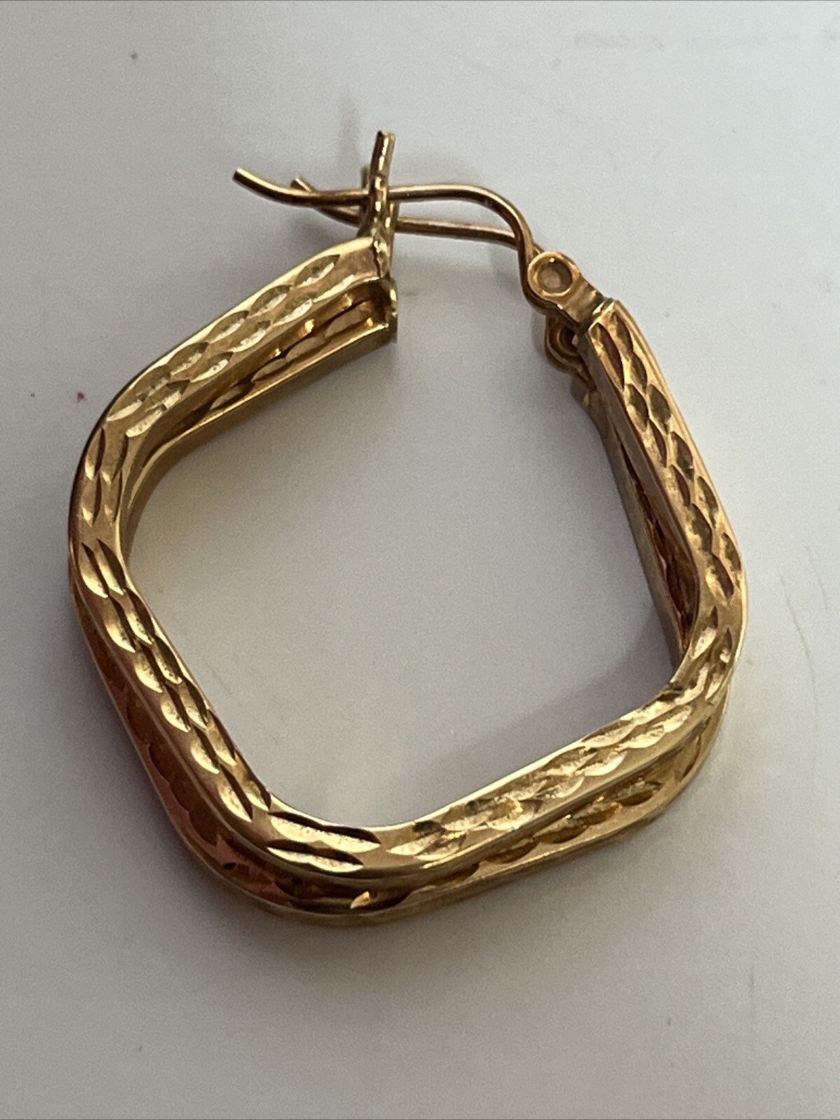 14k Gold Basic Earrings Square Hoops - image 9