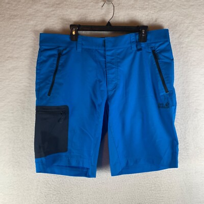 Jack Wolfskin Men's Softshell Blue Flex Shield Active Track Shorts Size XL 9003