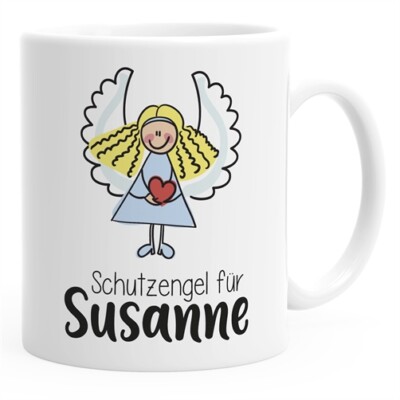 SpecialMe  Kinder-Tasse Kunststoff Schutzengel personalisierte Namenstasse für