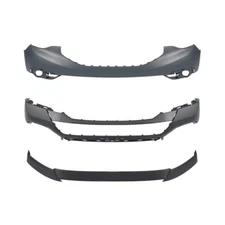 Fit For 2017-2019 GMC Acadia 3Pcs Front Bumper Cover Valance Assembly kit Set