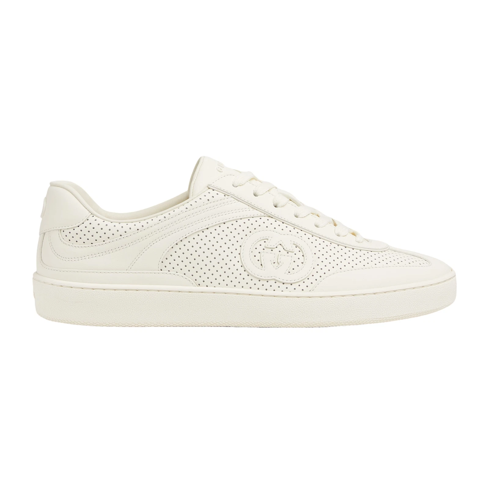 Baskets homme GUCCI Interlocking G cuir blanc neuves et authentiques