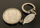 1964 SILVER KENNEDY COIN KEY CHAIN UNITED STATES SILVER COIN