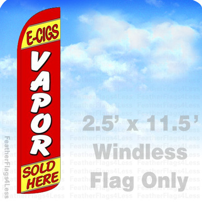 15ft Windless Swooper Feather Flag Banner Kit – E-Cigs Vape Shop Sign (Customizable)