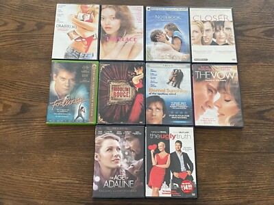 Lot of 10 DVD Collection Romance Chick Flicks With Cases Read Titles