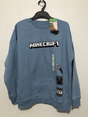 Marks & Spencer Minecraft Pullover Sweatshirt Sweater Oberteil 12-13 Jahre Blau