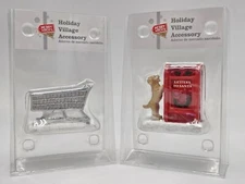 New Aldi Holiday Village Accessory Merry Moments 2023 Shopping Cart & Postal Box