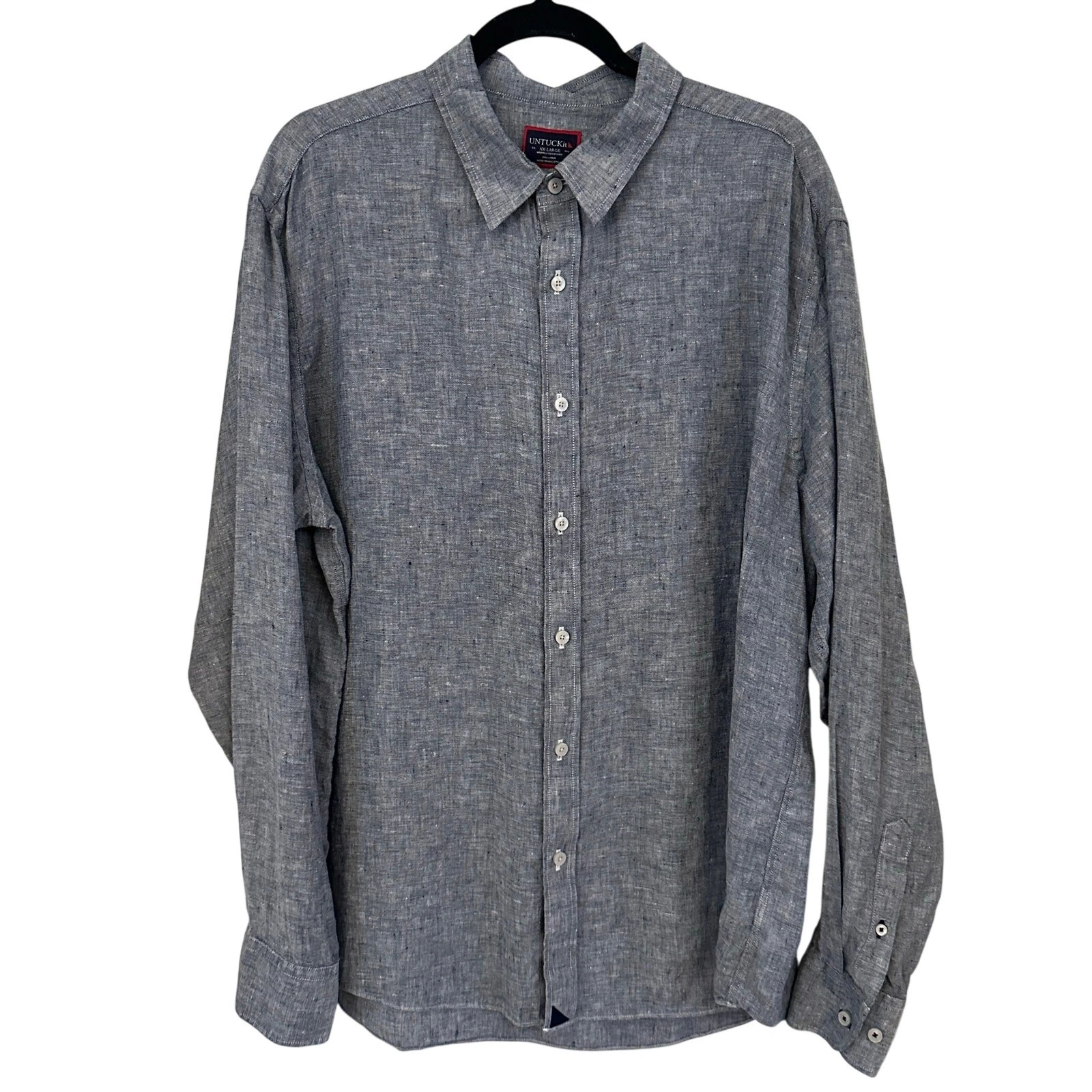 UNTUCKit Blue 100% Linen XX Large Long Sleeve Button Down
