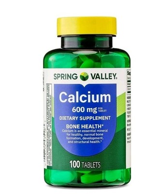 Spring Valley Calcium 600 mg Bone Health Supplement 100 Tablets