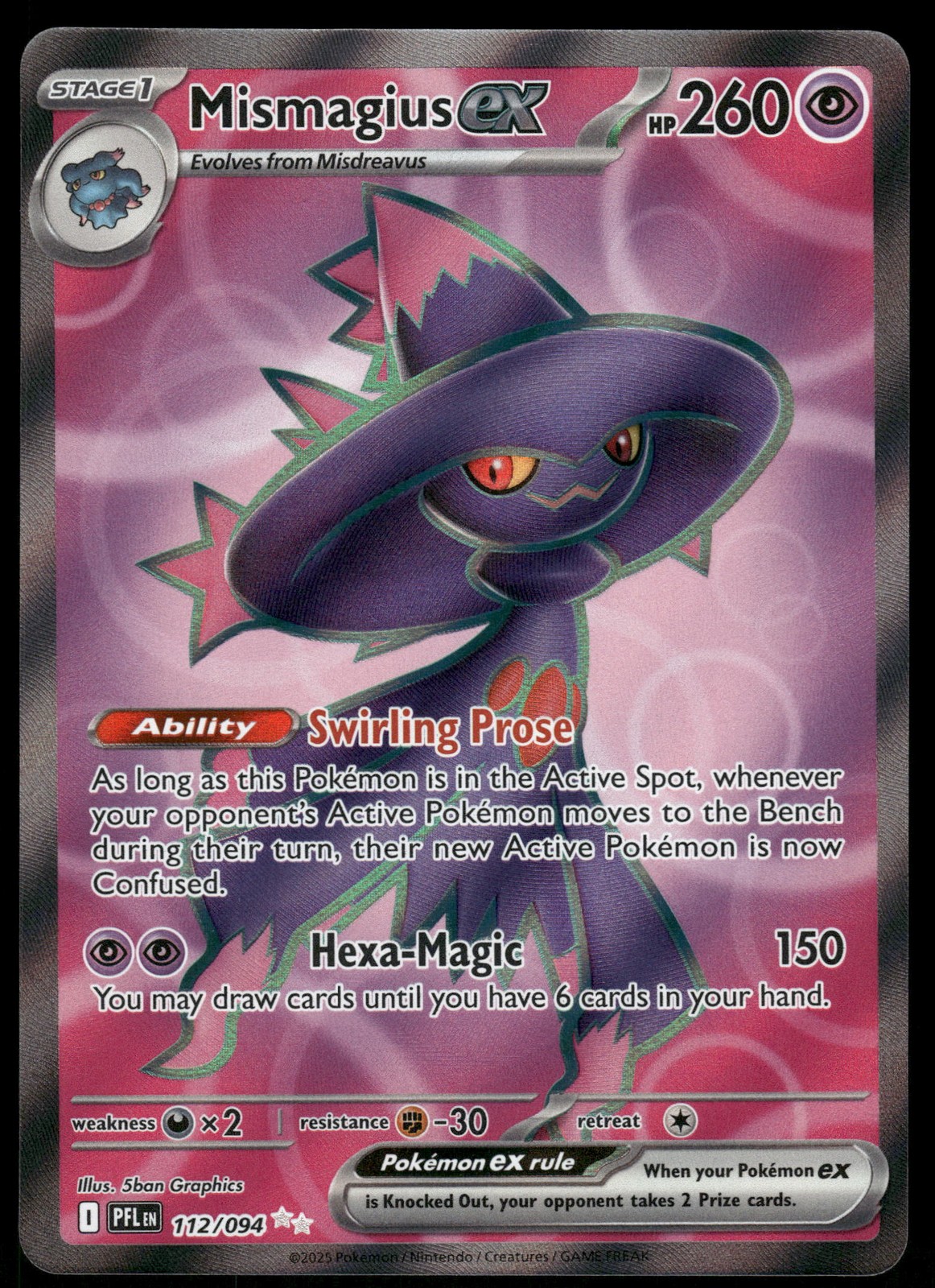 Mismagius ex Ultra Rare ME02: Phantasmal Flames 112/094 NM