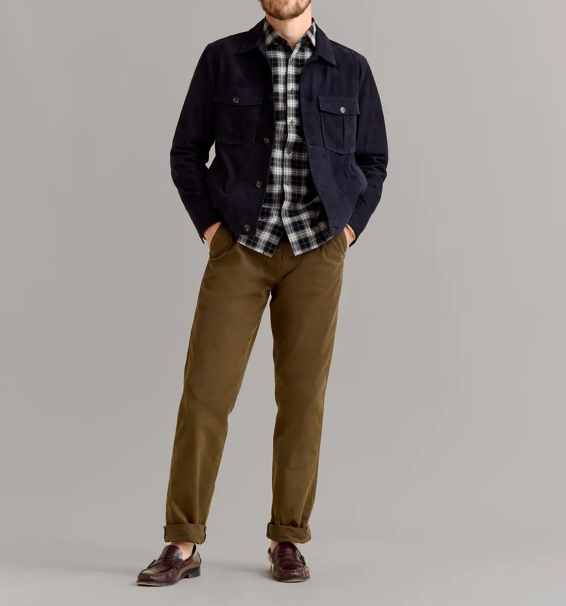 Brown Navy Suede Trucker Jacket Fear Of God Suede Trucker Jacket