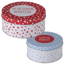 CasaJame Keksdose Set 2 tlg Metall Plätzchendose Dosen Plätzchen Versteck V32