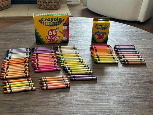 2006 & 2014 Crayola 24ct & 64ct Crayons Used, SOME WEAR/TEAR On Box