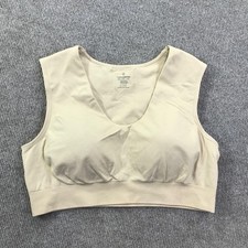Tommie Copper Sports Bra Womens 2XL Beige Nude Compression V-Neck Copper Znergy