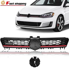 Front Upper Grill W/Red Trim Fit For 2015-2016 Volkswagen VW MK7 Golf GTI 15-16