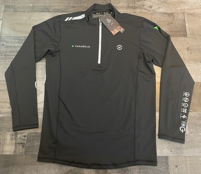 NWT Virus 1/4 Zip Shirt Mens Sz L Black Performance Wicking Athletic Street Tech