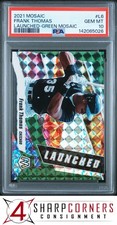 2021 PANINI MOSAIC LAUNCHED GREEN PRIZM #L6 FRANK THOMAS HOF POP 3 PSA 10